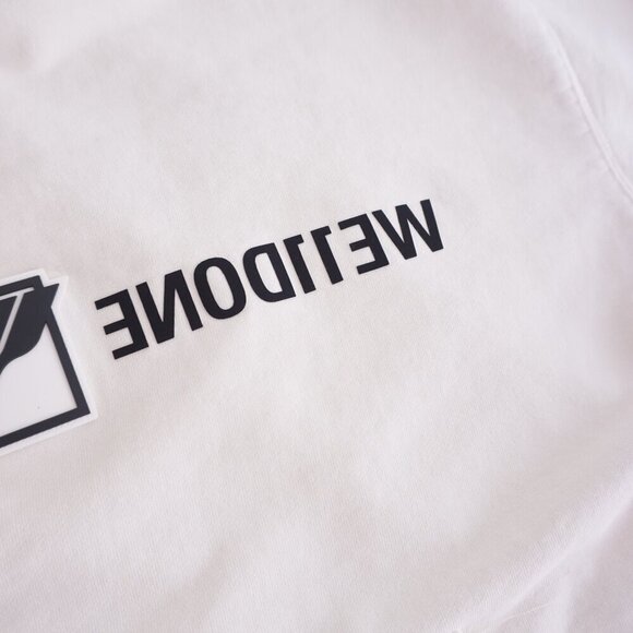We11Done Logo-Print Mirror Hoodie Ivory Streetwear Sweatshirt XS - Picture 9 of 15
